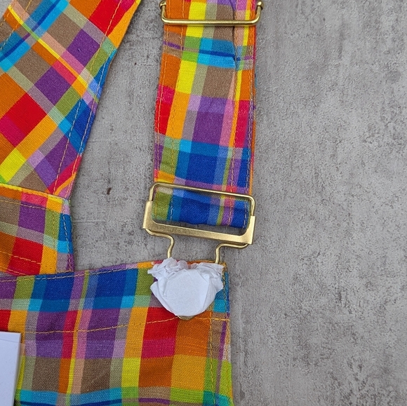 WeWoreWhat Women's Rainbow Plaid Overall Shorts Size XS NWT - Picture 5 of 9